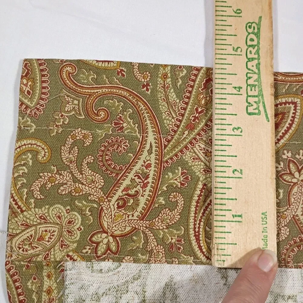 Country Curtains Paisley Drapery Panels Lot Of 2 Olive Green Red 87